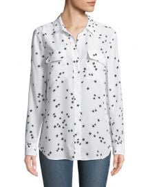 Equipment Slim Signature Star-Print Shirt at Neiman Marcus